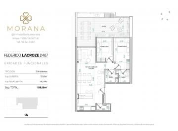 Departamento · 75ha · 3 Ambientes · Departamento 3 Ambientes. | Federico Lacroze Al 2400