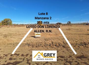 Terreno , Allen · Lote Frente Al Espacio Verde en Don Lorenzo – Allen, Río Negro