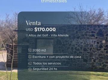 Terreno · 2050m² · Terreno en Villa Allende Golf
