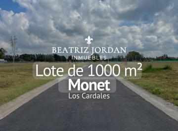 Terreno · 1000m² · Terreno en Venta, Barrio Privado Monet, Los Cardales