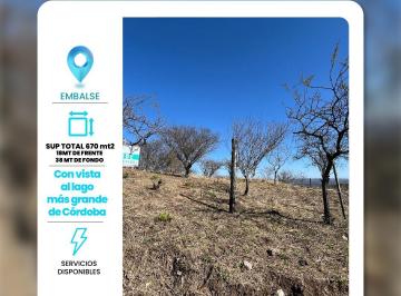 Terreno , Embalse · Venta Lote con Vista Al Lago. Embalse.