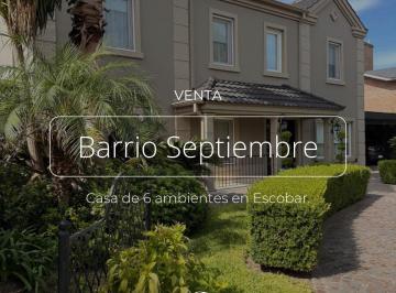 Casa · 365m² · 6 Ambientes · 2 Cocheras · Casa 6 Ambientes en Venta, Barrio Septiembre, Escobar
