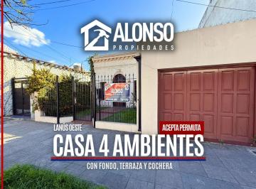 Casa · 200m² · 4 Ambientes · 1 Cochera · Casa 4 Ambientes con Fondo en Venta en Lanús