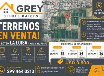 Terreno , Allen · Terrenos Disponibles en El Loteo La Luisa – Allen, Río Negro