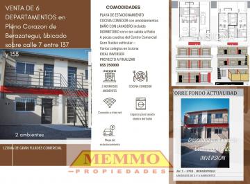Departamento de 2 ambientes, Berazategui · Venta de Departamentos, Ideal Inversor Complejo Calle 7