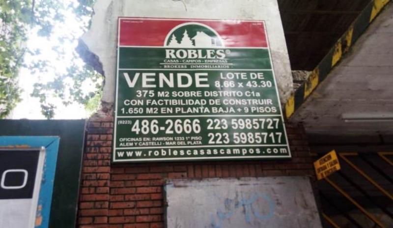 Lote en Microcentro de Mar del Plata, 375 m²