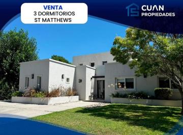 Casa · 179m² · 4 Ambientes · 2 Cocheras · Casa en Venta Saint Matthews Village - Cuan Propiedades