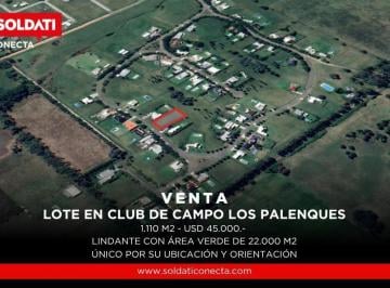 Terreno · 1110m² · Lote en Club de Campo Los Palenques