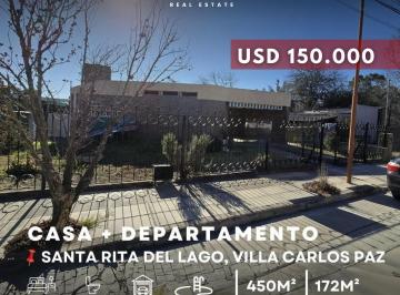 Casa · 172m² · 6 Ambientes · 1 Cochera · Venta Casa de 3 Dorm. con Pileta y Departamento en Santa Rita del Lago - Villa Carlos Paz