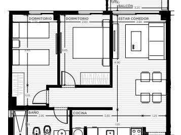 Departamento · 73m² · 3 Ambientes · Venta Apartamento 2 Dorm. con Balcon en Tres Cruces Montevideo