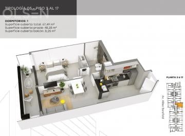 Departamento · 60m² · 2 Ambientes · 1 Cochera · Departamento en Pozo | 1 Dormitorio | Posesión Agosto 2029