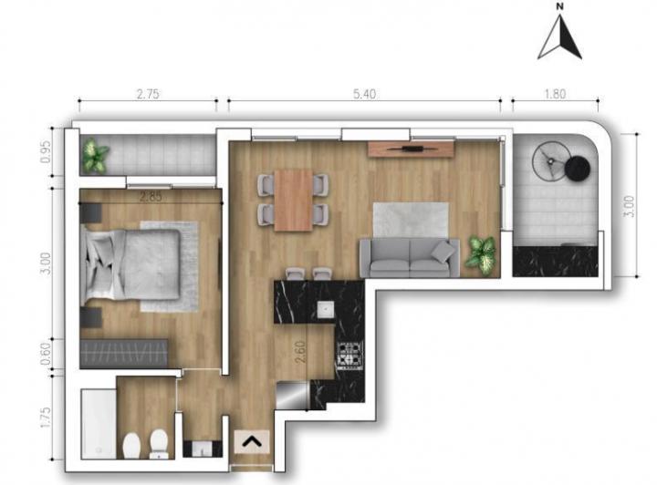 Departamento · 45m² · 2 Ambientes