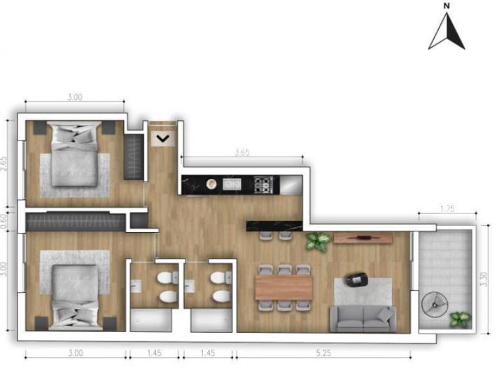 Departamento · 63m² · 3 Ambientes