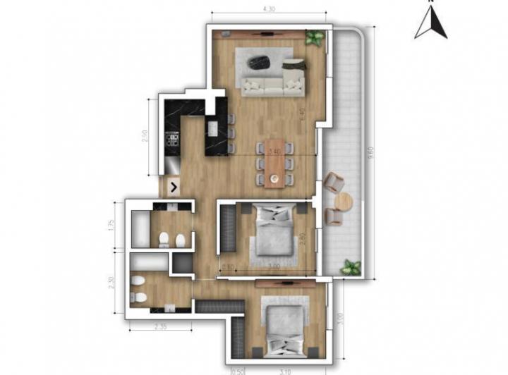 Departamento · 76m² · 3 Ambientes