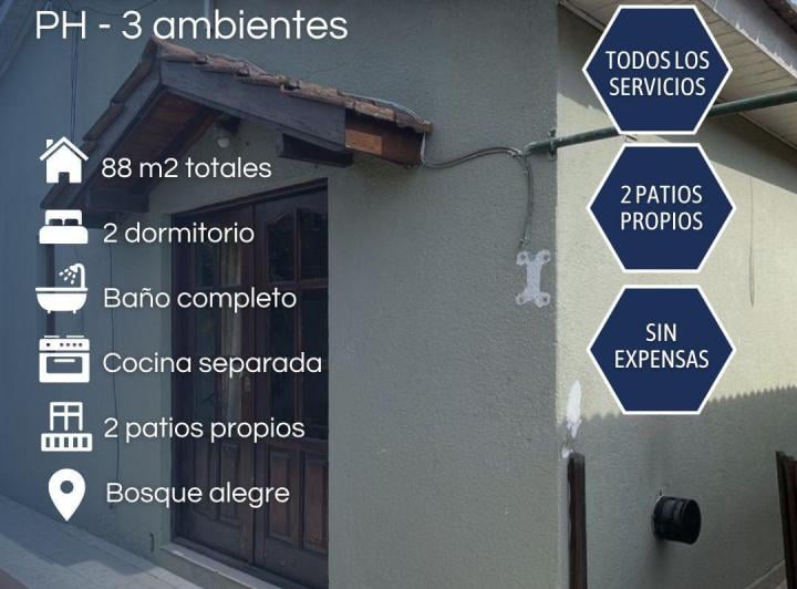 PH · 60m² · 3 Ambientes · 1 Cochera