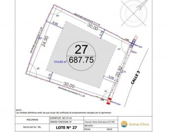 Terreno · 687m² · Lote en Arenas del Sur Chico