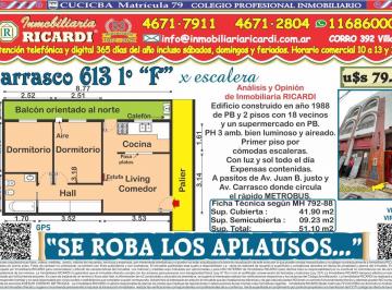 PH · 42m² · 3 Ambientes · Se Roba Los Aplausos. 3 Amb. PH 1º X Esc Gran Balcon