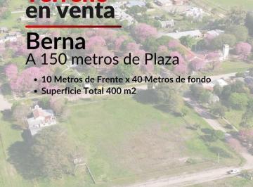 Terreno · 400m² · Venta Lote Urbano en La Localidad de Berna Prov. de Santa Fe