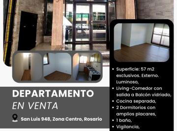 Departamento de 2 ambientes, Rosario · Departamento en Venta - 2 Dorm. - Rosario Centro (San Luis 948).