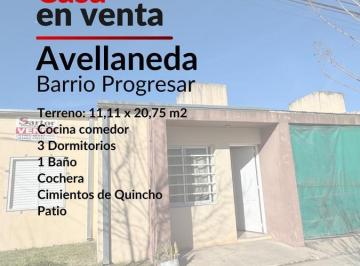 Casa · 73m² · 4 Ambientes · 1 Cochera · Casa en Avellaneda Barrio Progresar