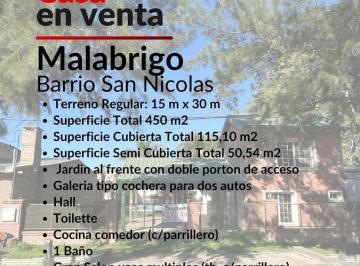 Casa · 115m² · 5 Ambientes · 2 Cocheras · Venta de Casa en Malabrigo