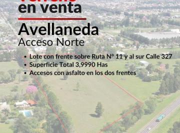 Terreno · 39990m² · Venta Terreno Sobre Ruta Nac. 11 en Acceso Norte de La Ciudad de Avellaneda Santa Fe