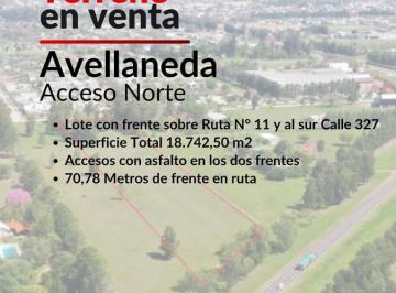 Terreno · 18000m² · Venta Terreno Sobre Ruta Nac. N°11 en El Acceso Norte de La Ciudad de Avellaneda