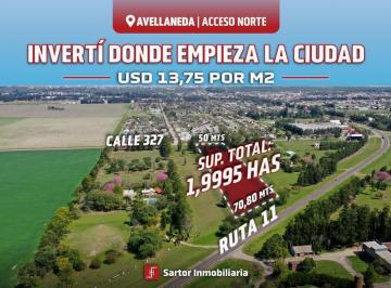 Terreno · 1ha · Venta Terreno Sobre Ruta Nac. N°11 en El Acceso Norte de La Ciudad de Avellaneda