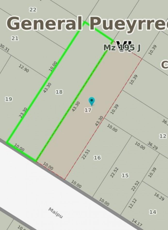 Lotes contiguos de 866 m² en calle Maipu, ideal para emprendimiento