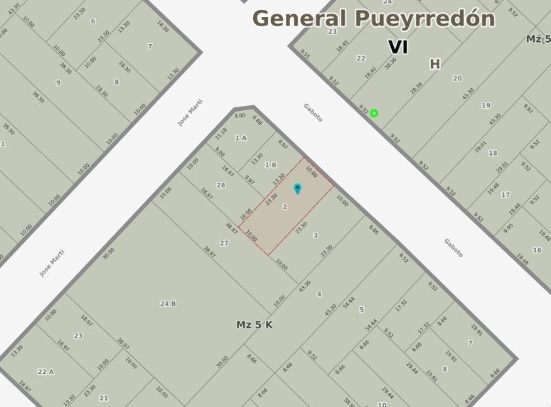 Terreno 230m² sobre José Marti y Gaboto — apto industrial