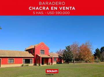 Campo · 380m² · 6 Ambientes · Chacra en Baradero en Venta con Casa Amoblada y Equipada