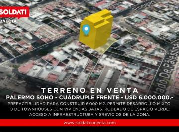 Terreno · 1974m² · Terreno en Palermo de Cuádruple Frente a m de Av Córdoba