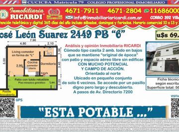 PH · 39m² · 2 Ambientes · Esta Potable. Tipo Casa Pb 2 Amb. Gran Patio + Espacio Aereo