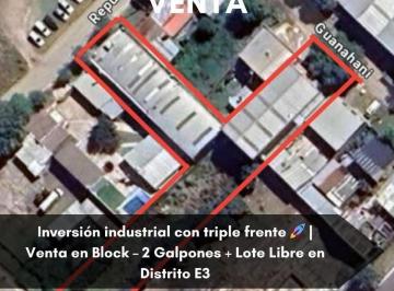 Terreno · 977m² · Inversion Industrial - 2 Galpones + Lote Libre en Distrito E3