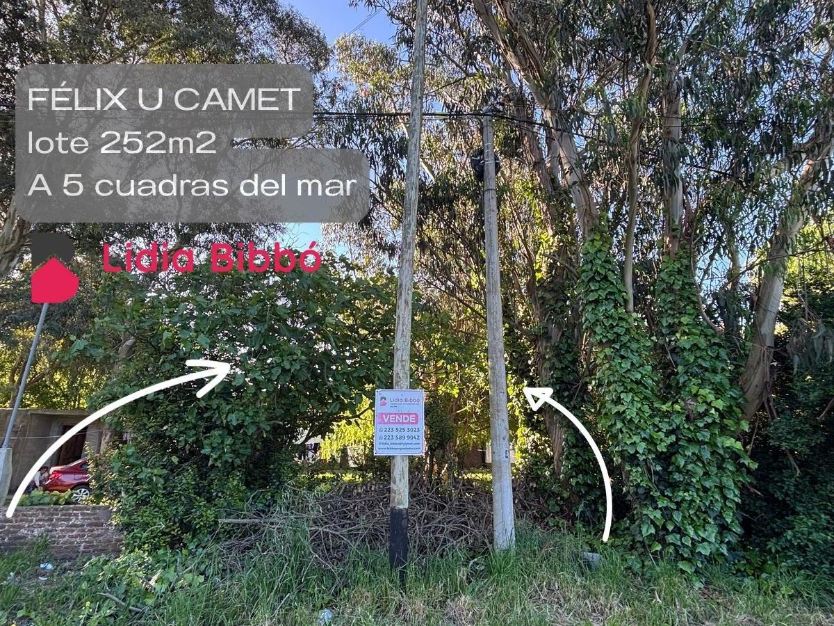 Lote (12 x21- (252 M2) en barrio félix U camet a 5 cuadras del mar)