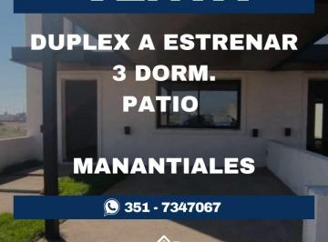 Casa de 1 ambiente, Córdoba · Duplex en Venta en Campos de Manantiales 3 Dorm.