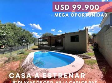 Casa · 115m² · 4 Ambientes · Venta Casa a Estrenar 3 Dorm. con 2 Baños y Pileta en Playas de Oro - Villa Carlos Paz