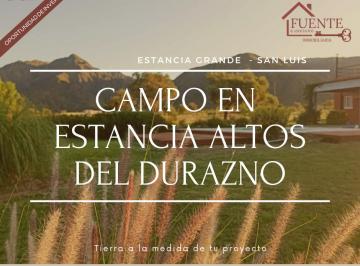 Terreno , Saladillo · Campo en Estancia Altos del Durazno - Estancia Grande - San Luis - Venta
