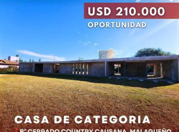 Casa · 365m² · 5 Ambientes · Venta Propiedad a Terminar (60% Edificada) en Terreno de 2.500 m², Barrio Country Causana - Malagueño