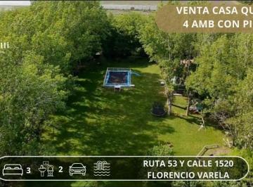 Quinta vacacional de 4 ambientes, Florencio Varela · Venta Casa Quinta 4 Ambientes con Pileta en Florencio Varela