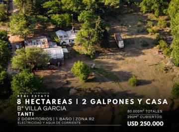 Terreno · 8ha · Venta 8 Hectáreas con Una Casa y 2 Galpones en Villa García, Tanti