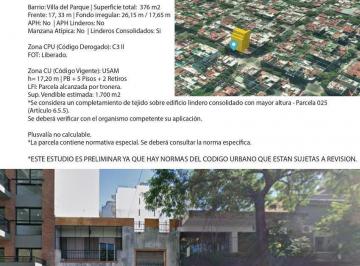 Terreno · 376m² · Terreno en Villa del Parque