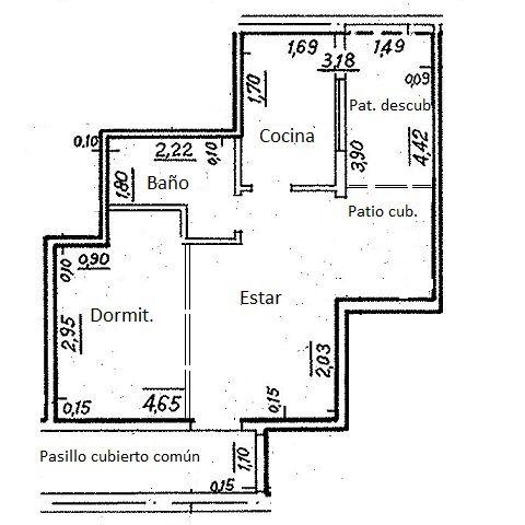 Monoambiente Dividido Contrafrente, Apto Vivienda o Uso Profesional. Apto Credito