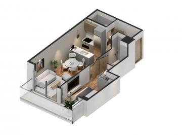 Departamento · 40m² · 2 Ambientes · 2 Ambientes con Balcón y Vista Abierta en Boedo - en Construcción