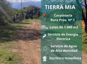 Terreno · 1000m² · Loteo Tierra Mia - Carpinteria - Merlo, San Luis