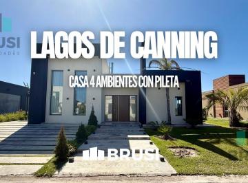 Casa · 218m² · 4 Ambientes · 2 Cocheras · Casa en Venta en Lagos de Canning - 4 Ambientes Desarrollada en Una Sola Planta
