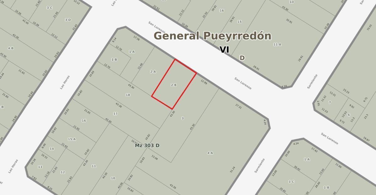 Lote para construción de edificio 257.80m² en zona Güemes