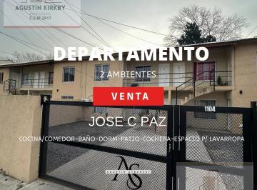 Departamento · 42m² · 2 Ambientes · 1 Cochera · Departamento 2 Ambientes Apto Credito en Jose C Paz
