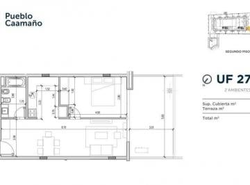 Departamento · 52m² · 1 Ambiente · 1 Cochera · Departamento en Venta en Pueblo Caamaño, Pilar, G. B. a. Zona Norte
