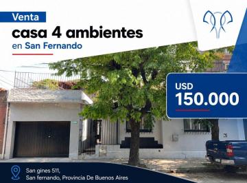 Casa de 4 ambientes, San Fernando · Venta Casa 4 Ambientes con Garage Terraza y Parrilla